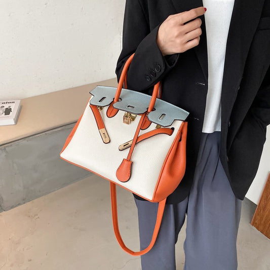Women's Spring French Fashion Design Crocodile Pattern Shoulder Bags
