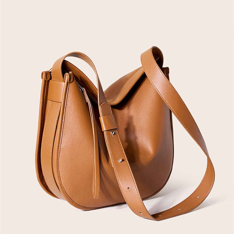 Simple Soft Leather Commuter Large Capacity Tote Bags