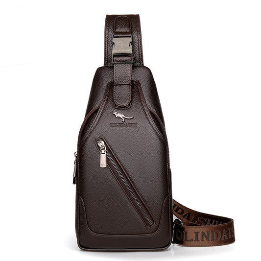 Men's Attractive Creative First Layer Cowhide Men's Chest Bags