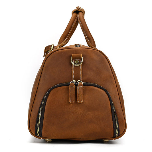 Men's Crazy Horse Leather Fitness With Shoe Luggage