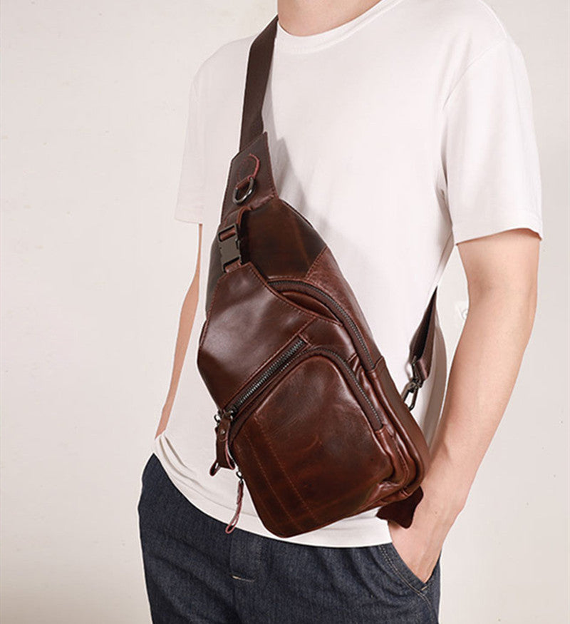 Men's Genuine Leather Fashion First Layer Cowhide Bags
