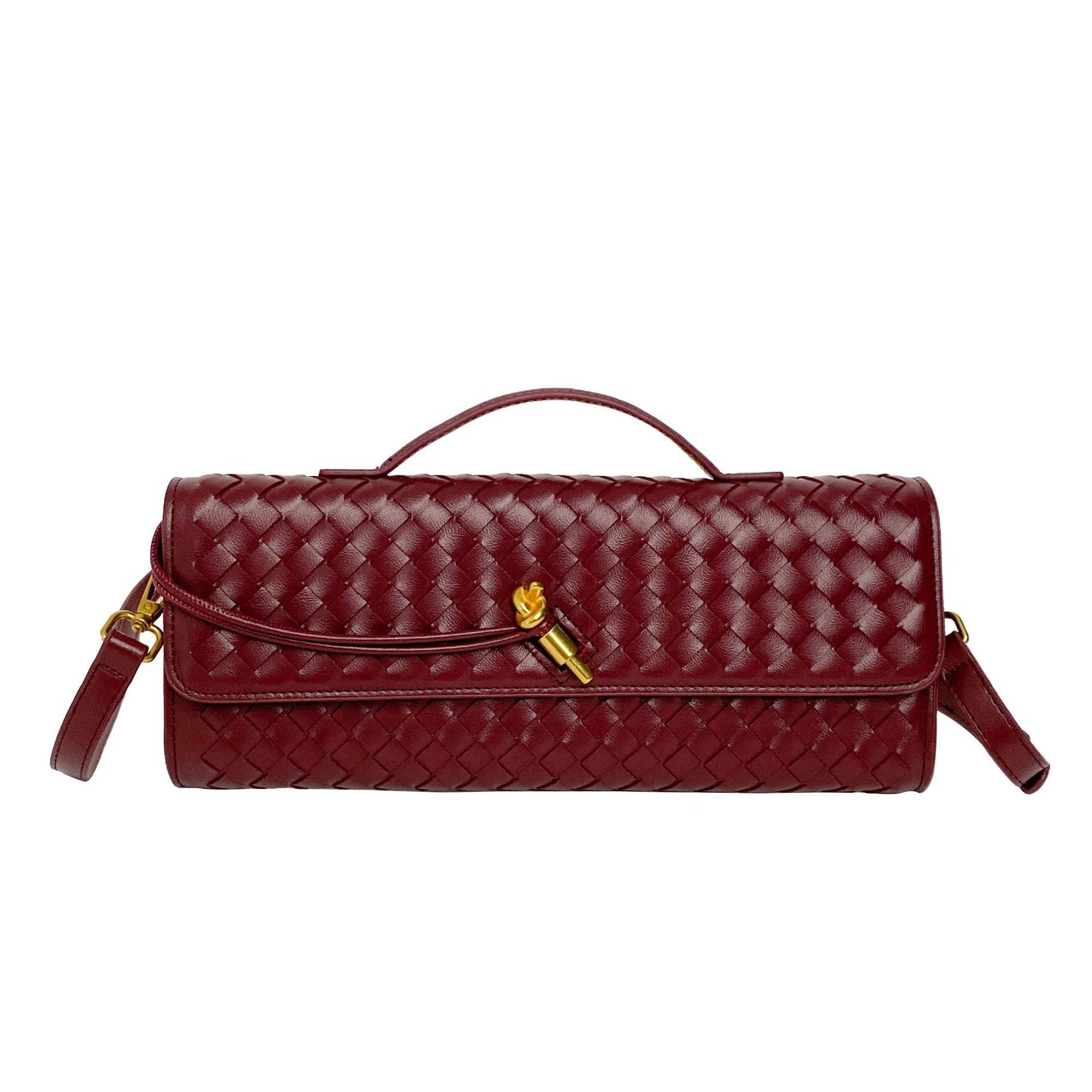 Hand-woven Soft Leather Dinner Baguette File Crossbody Bags