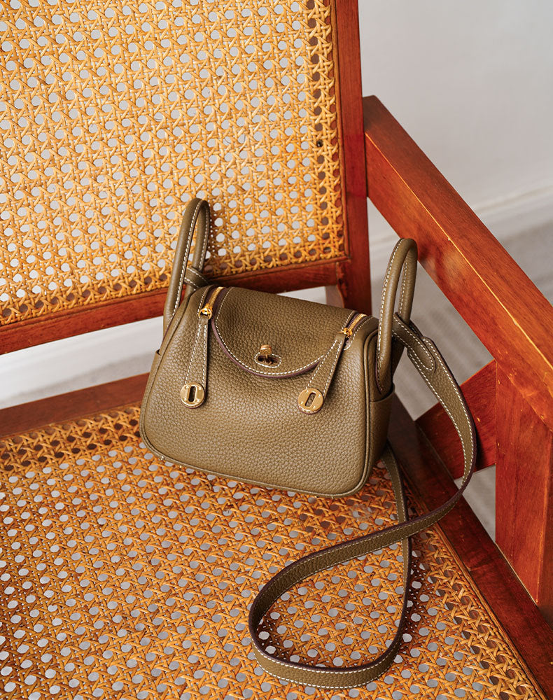 Cowhide Classic Mini Lindy Doctor Portable Crossbody Bags