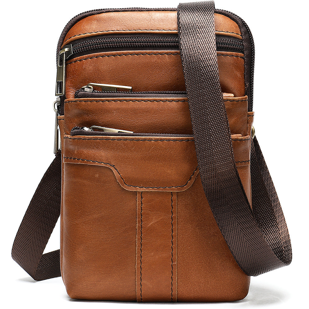 Men's Genuine Leather Cell Business Cowhide Men's Waist Packs
