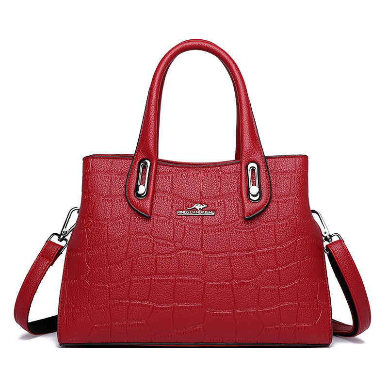 Women's Popular Plain Kangaroo Alligator Print Handbags