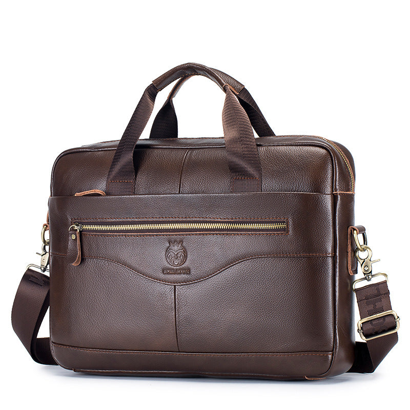 Men's Leather High-grade First Layer Cowhide Business Men's Briefcases