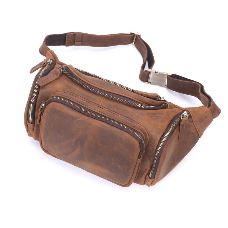 Men's Leather Big Genuine Fashion First Layer Men's Waist Packs
