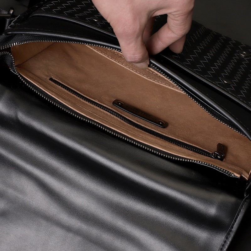 Men's Flip Business Document Computer Horizontal Large Men's Shoulder Bags
