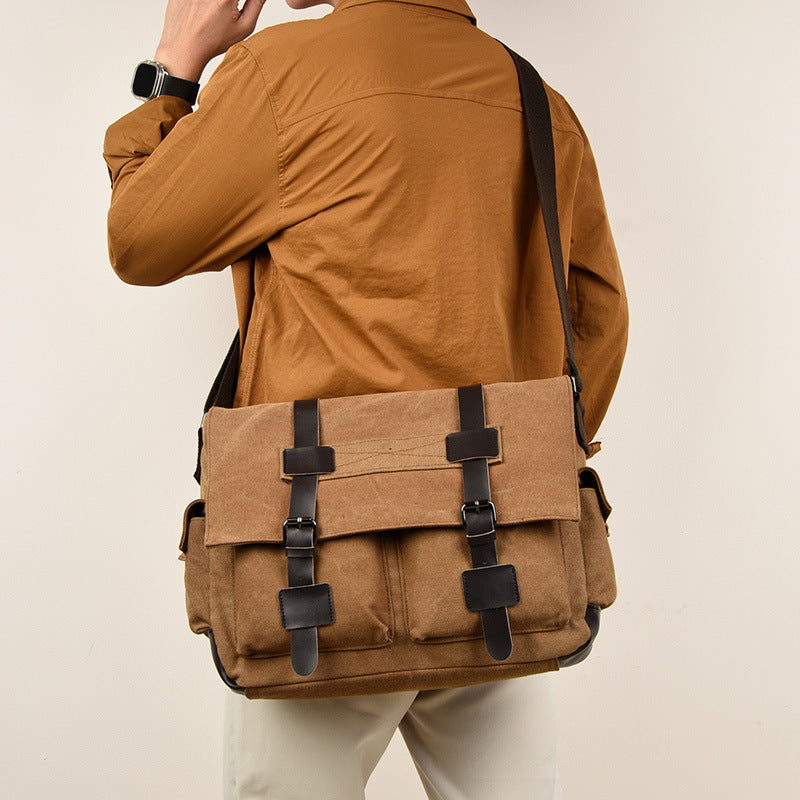 Men's Korean Fashion Canvas Practical Business Retro Men's Messenger Bags