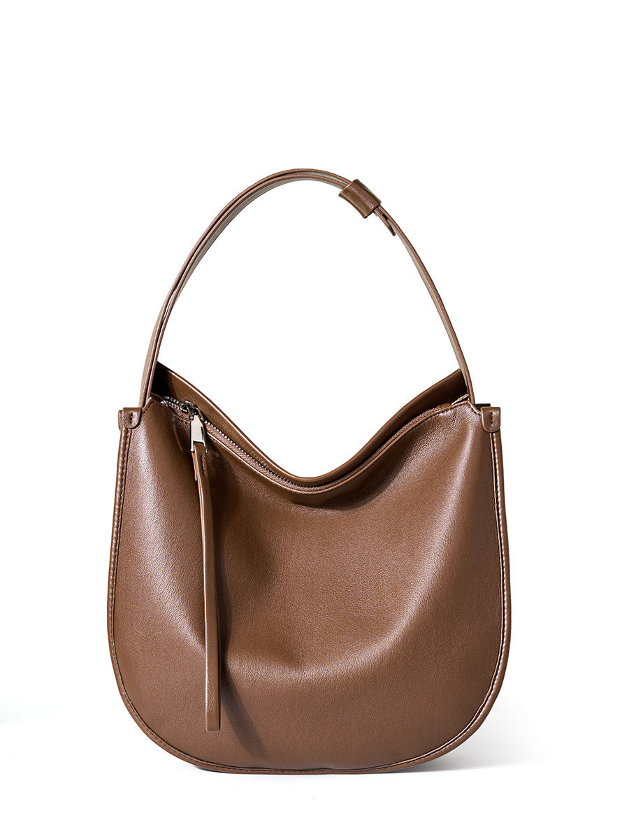 Simple Soft Leather Commuter Large Capacity Tote Bags