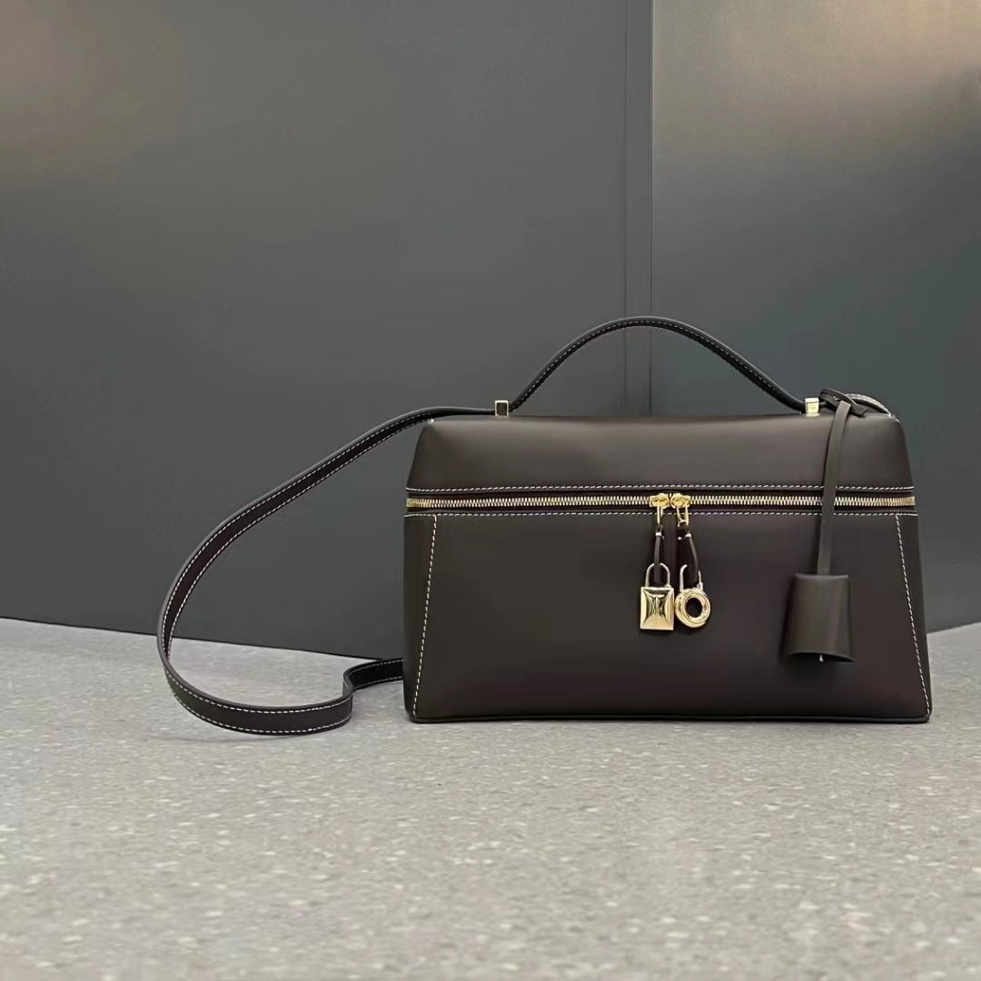Box Advanced Niche Cowhide Leather Commuting Shoulder Bags