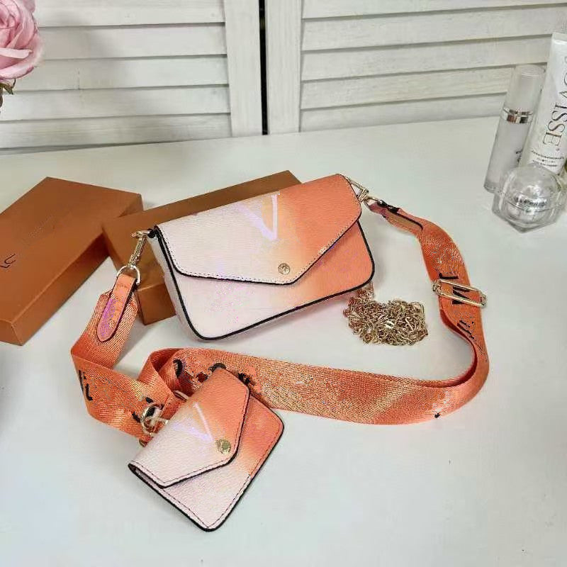 Tricolor Printed Mahjong Mini Gift Box Small Square Bags