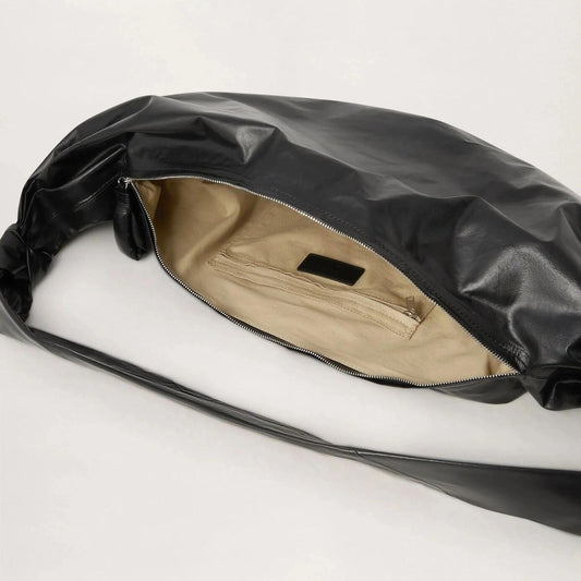 Croissant Paper Cowhide Pleated Top Layer Bags