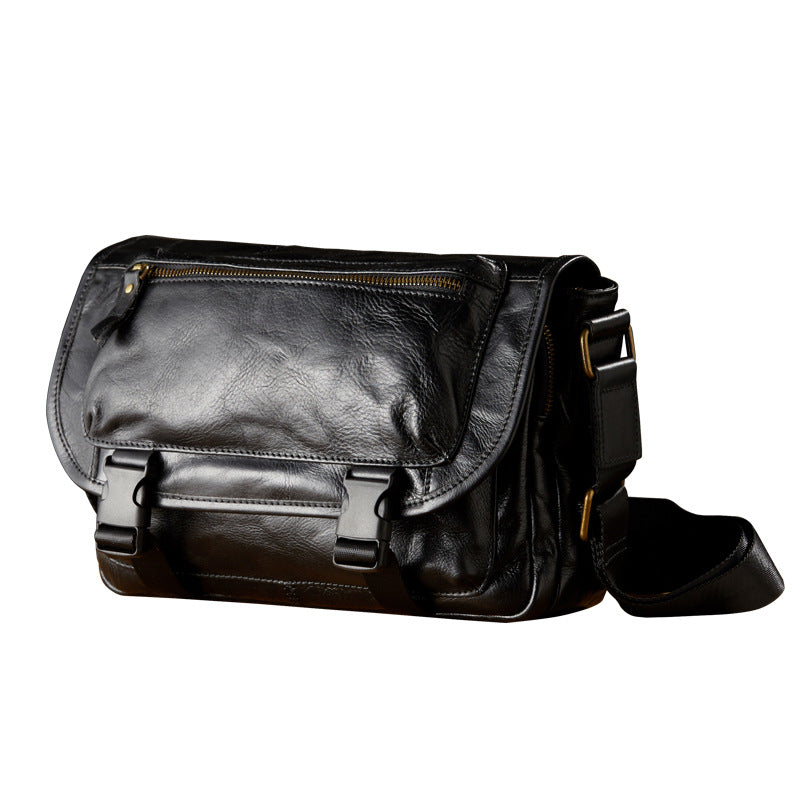 Men's Genuine Leather Retro First Layer Vegetable Tanning Men's Shoulder Bags
