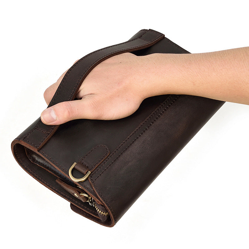 Men's Genuine Leather Business Clutch Crazy Horse Men's Handbags