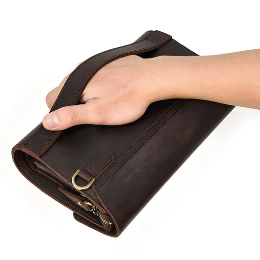 Men's Genuine Leather Business Clutch Crazy Horse Men's Handbags