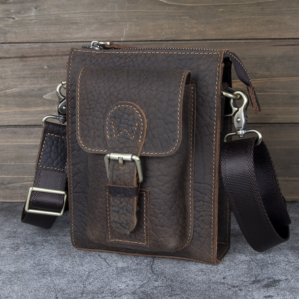 Men's Vertical Retro For Top Layer Crazy Men's Shoulder Bags