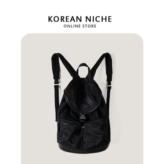 Women's Sense Of Design Black Simple Nylon Commute Backpacks