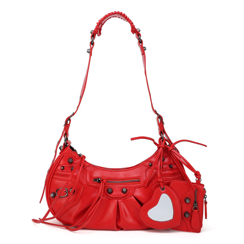 Motorcycle Three-in-one Crocodile Rivet Underarm Selenodont Shoulder Bags