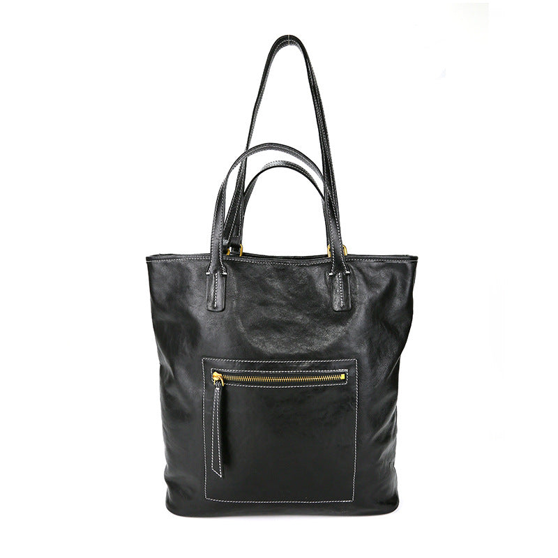 Women's Layer Cowhide Vegetable Tanned Leather Commuter Bags