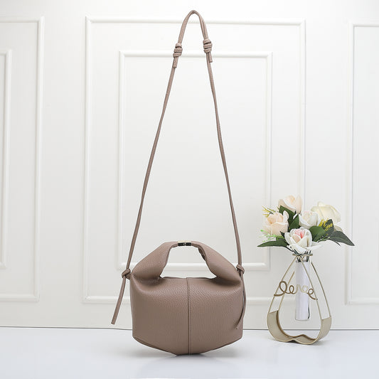 Niche High-grade Lychee Pattern Pleated Cloud Soft Leather Crossbody Bags