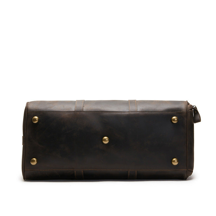 Retro Leather Spring Large Capacity Portable Travel Bags