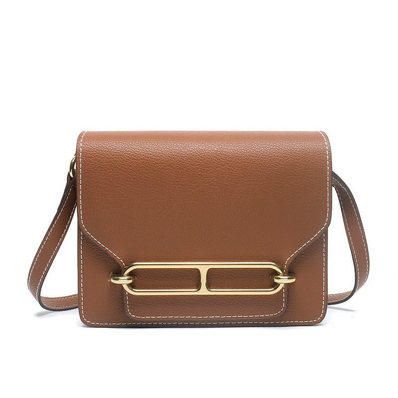 Women's Pig Nose Genuine Leather Stewardess Simple Crossbody Bags