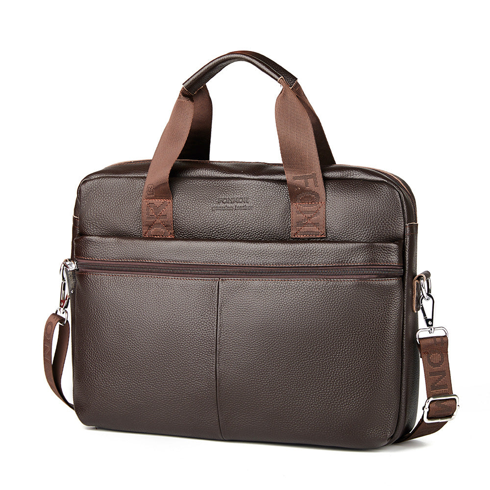 Men's Leather First Layer Cowhide File Men's Briefcases