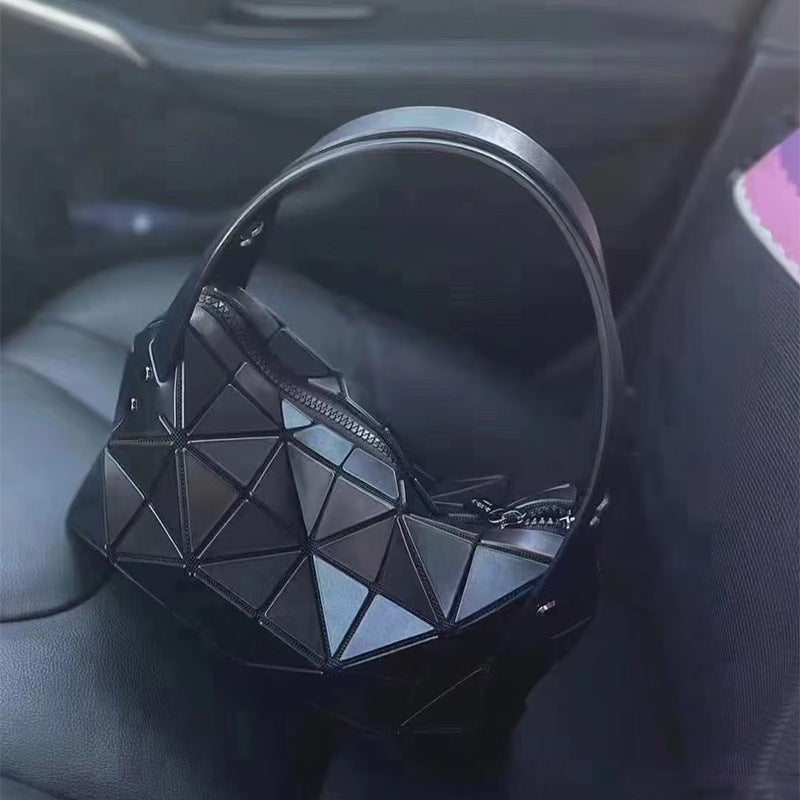 Triangle Rhombus Boston Frosted Underarm Fashion Pillow Handbags