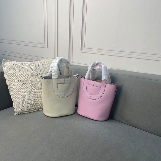 Women's Nose Vegetable Basket First Layer Leather Shoulder Bags