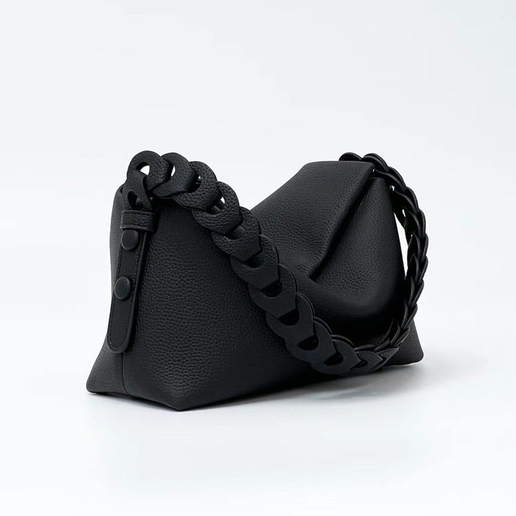 Women's First Layer Cowhide Underarm Minority Simple Shoulder Bags