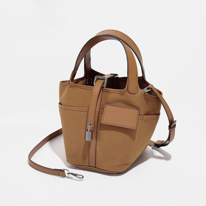Women's Korean Style Canvas Vegetable Basket Bucket Bags