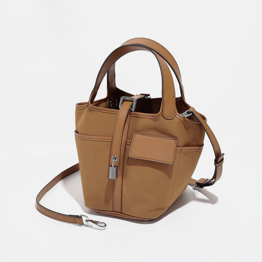 Women's Korean Style Canvas Vegetable Basket Bucket Bags