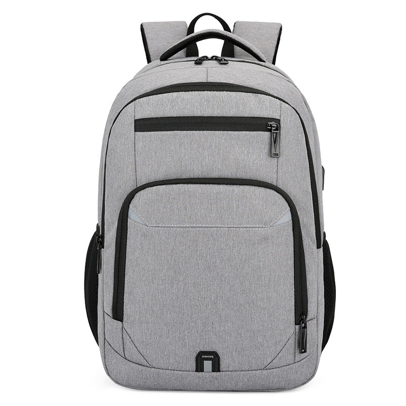 Men's Solid Color Commuter Leisure Computer Decompression Backpacks