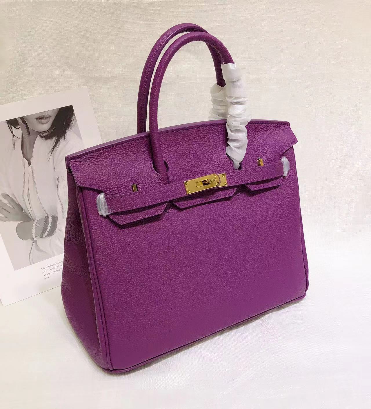 Women's First Layer Cowhide Large Capacity Genuine Leather Lychee Handbags