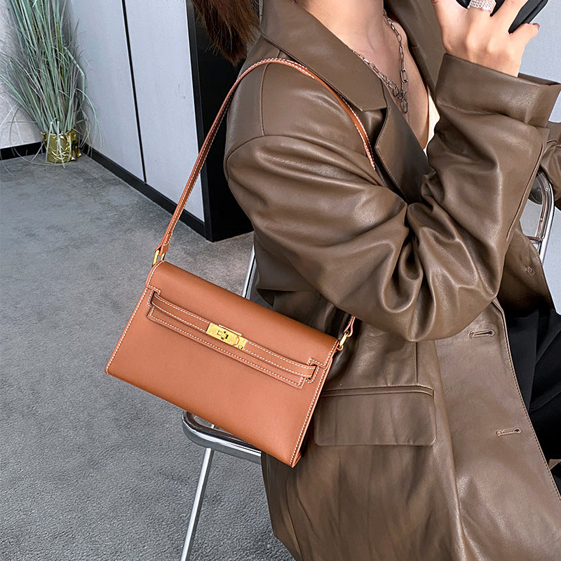 Women's Quality Genuine Leather Retro Kelly High-grade Shoulder Bags
