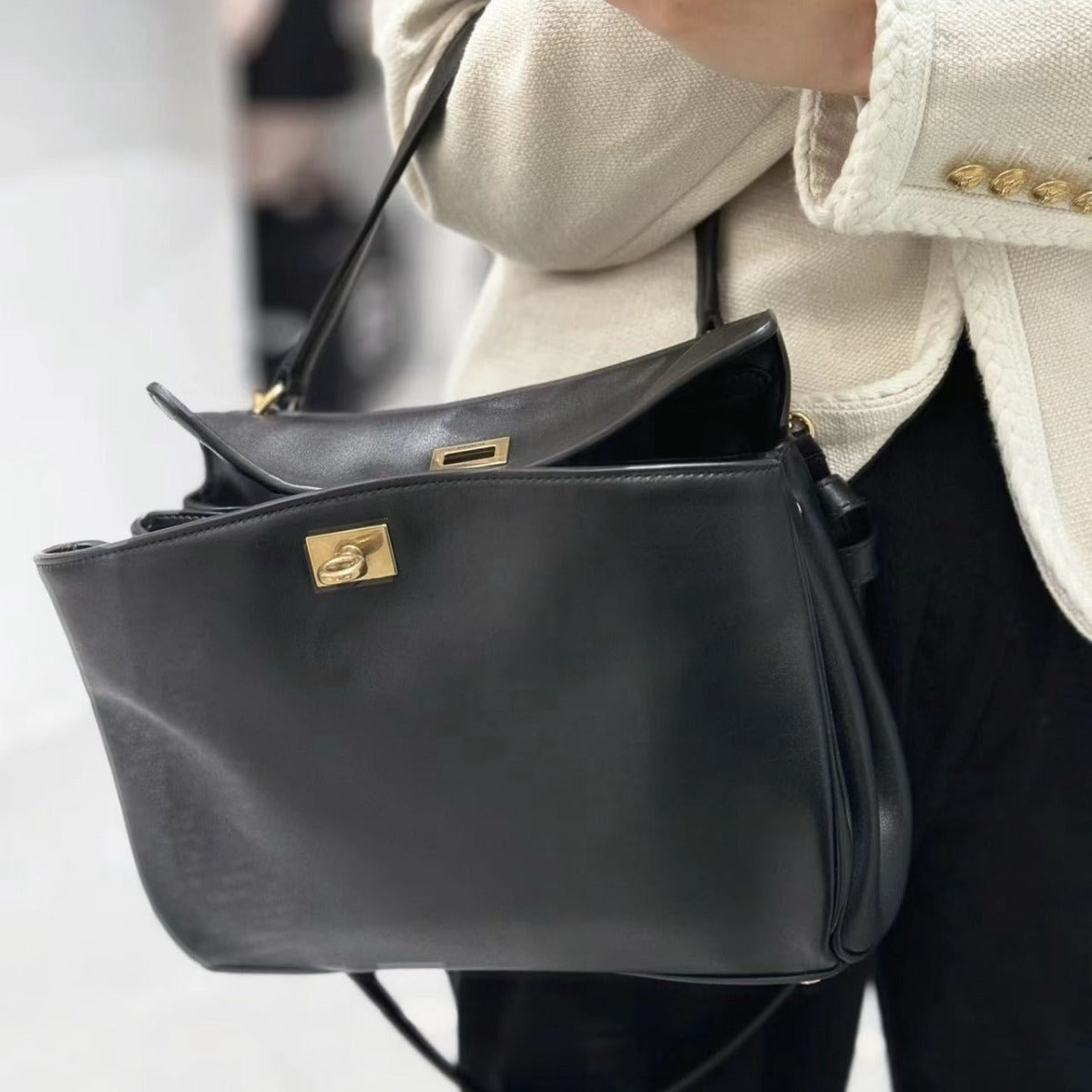 Women's Underarm Portable Genuine Leather Kelly Idle Shoulder Bags