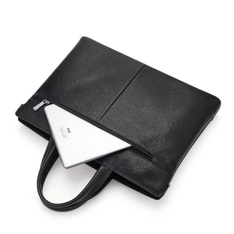 Men's Paul High Sense Cowhide Leather Business Men's Briefcases