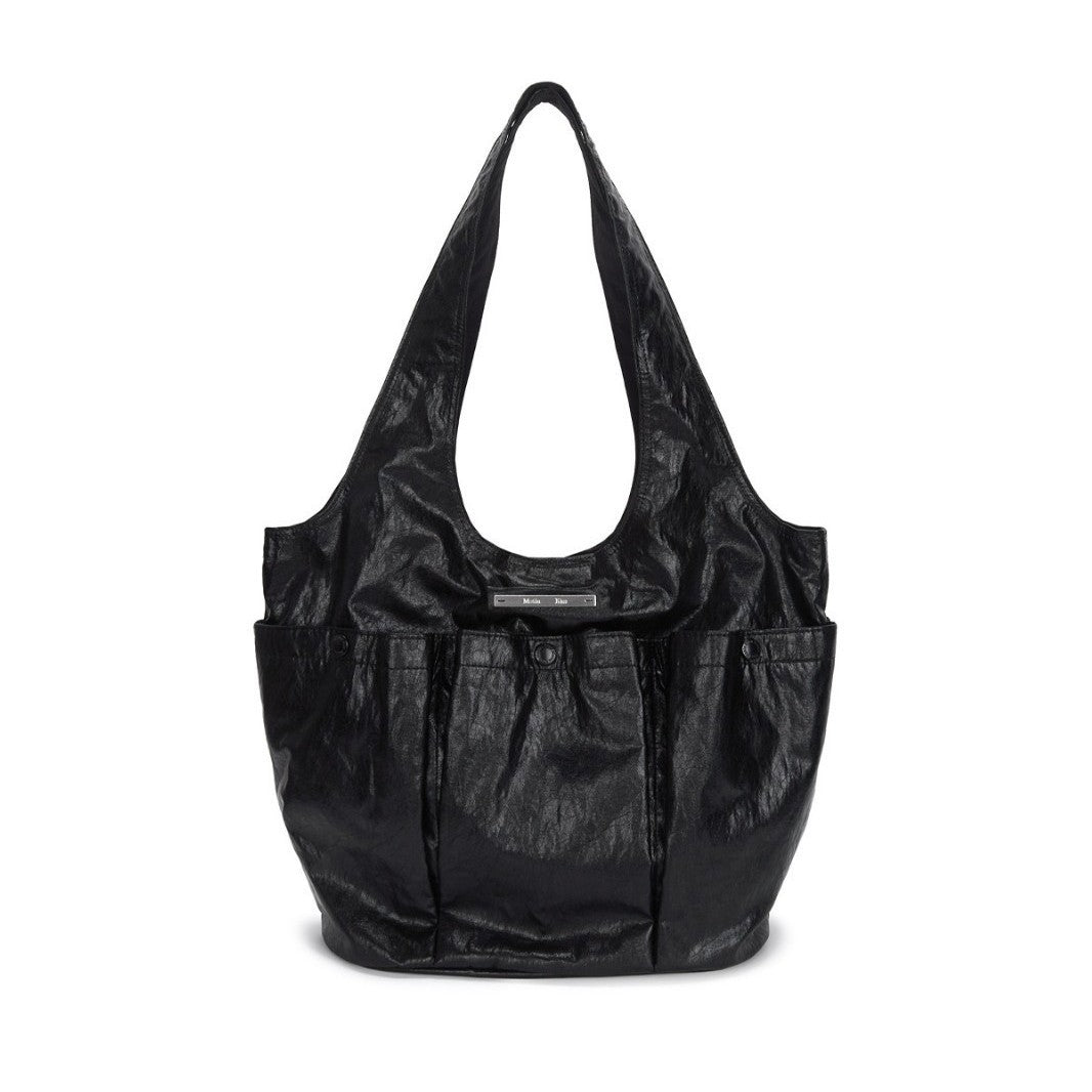 Niche Pleated Double Pocket Korean Style Tote Bags
