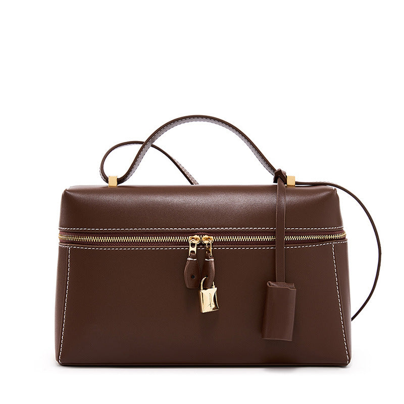 Elegant Commuter Summer Box Cattlehide Leather Bags