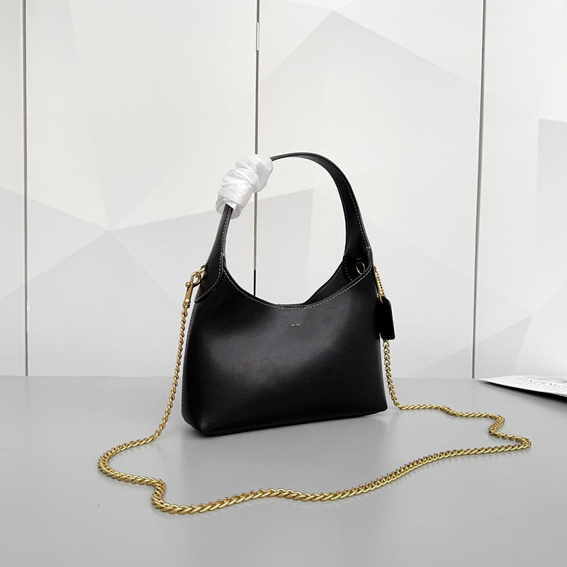 Women's Genuine Leather Retro Underarm Shopping For Crossbody Bags