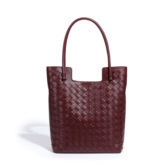 Women's Fashion Woven High-grade Super Soft Leather Tote Bags