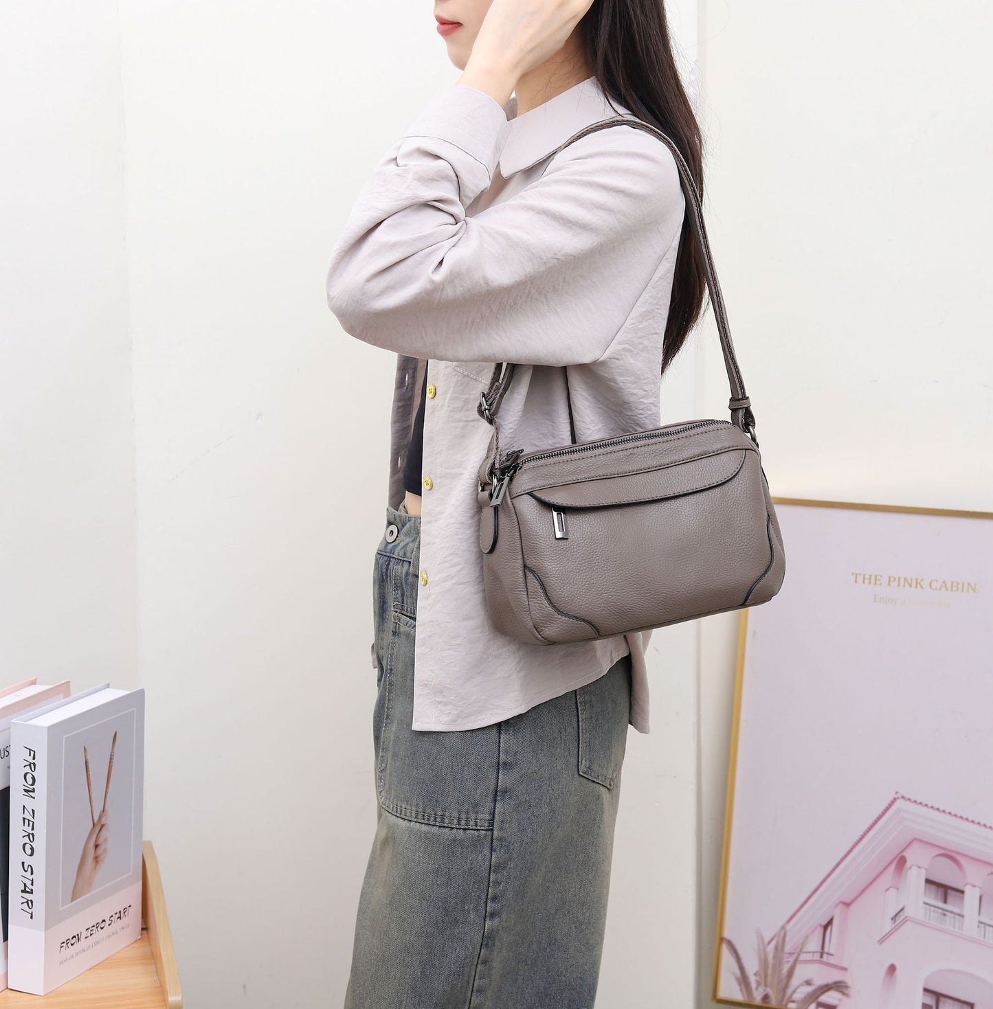 Women's Layer Cowhide Shell Popular Fashion Practical Bags