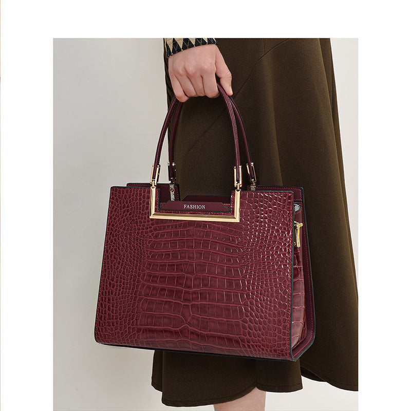 Women's Genuine Leather Chinese Versatile High Sense Handbags