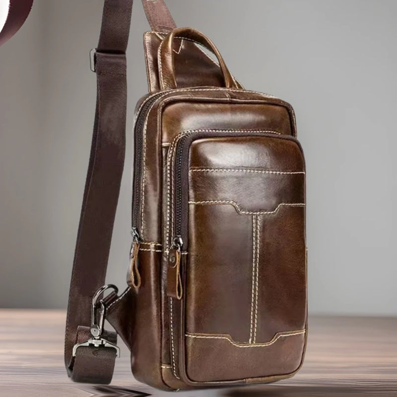 Men's Genuine Leather Fashion First Layer Cowhide Bags