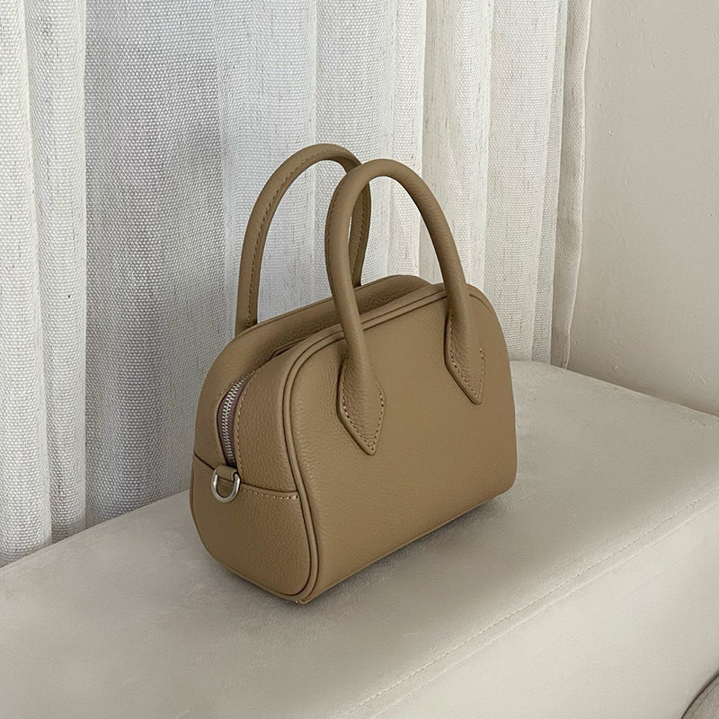 Women's First Layer Cowhide Boston Genuine Leather Handbags