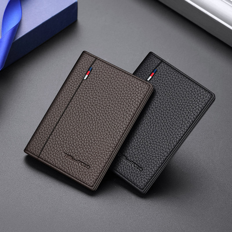 Men's First Layer Cowhide Male Cattle Leather Card Holder