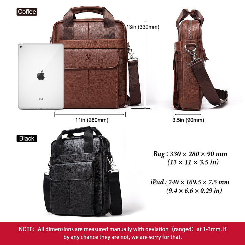 Men's Paul Business Commute Leather First Layer Men's Shoulder Bags