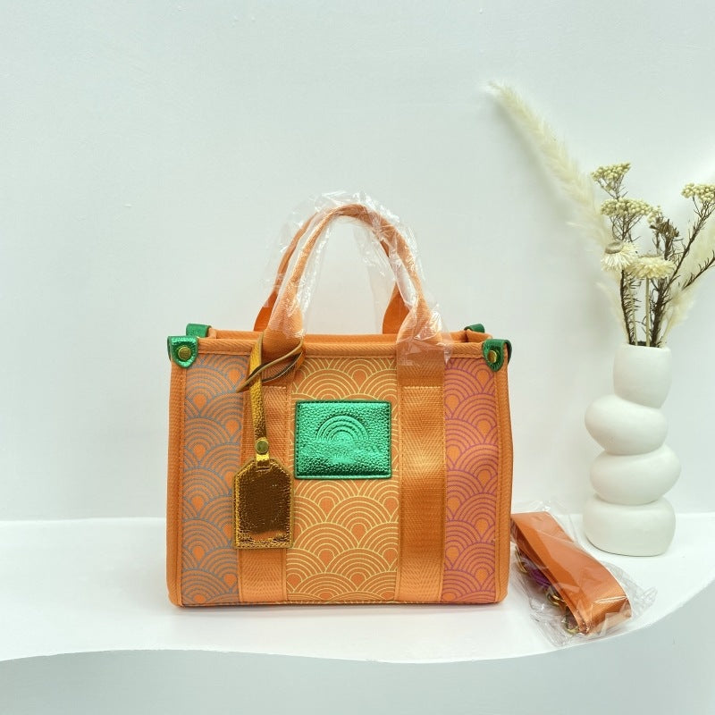 Women's Gradient Color Rainbow Large Capacity Tote Bags