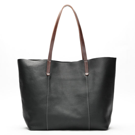 Women's Cowhide Leather Fashion Big Large Capacity Tote Bags
